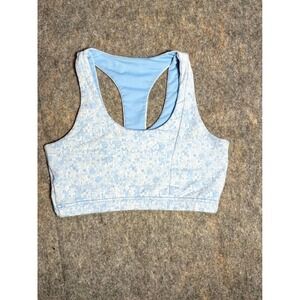 Gymshark Vital Seamless‎ Sports Bra Womens Small Medium Blue Racerback Athletic